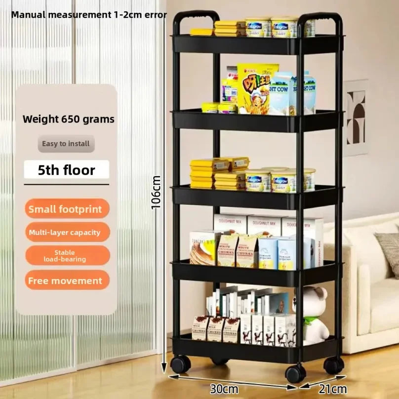 chariot rangement moderne 360° rotatif blanc noir multifonctionnels roulettes rangement cuisine