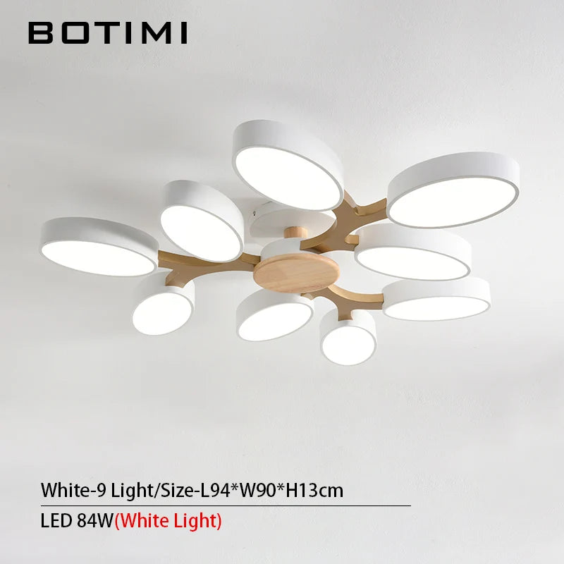 plafonnier moderne blanc bois éclairage led surface montée flux lumineux 249 2000 mètres carrés