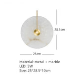 applique murale moderne marbre doré éclairage blanc chambre salon entrée étude 3000K 5000K fixée