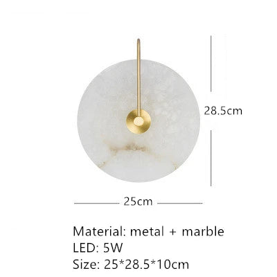 applique murale moderne marbre doré éclairage blanc chambre salon entrée étude 3000K 5000K fixée