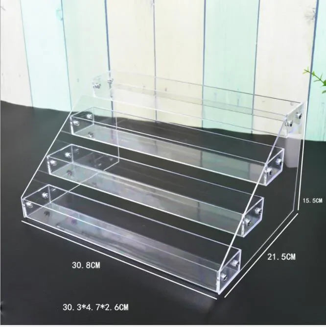 présentoirs cosmétiques transparents étagères réutilisables moderne supports vis fixés minimalistes