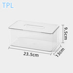 boîte mouchoirs moderne plastique transparent texture bois papier toilette élégant rangement salon