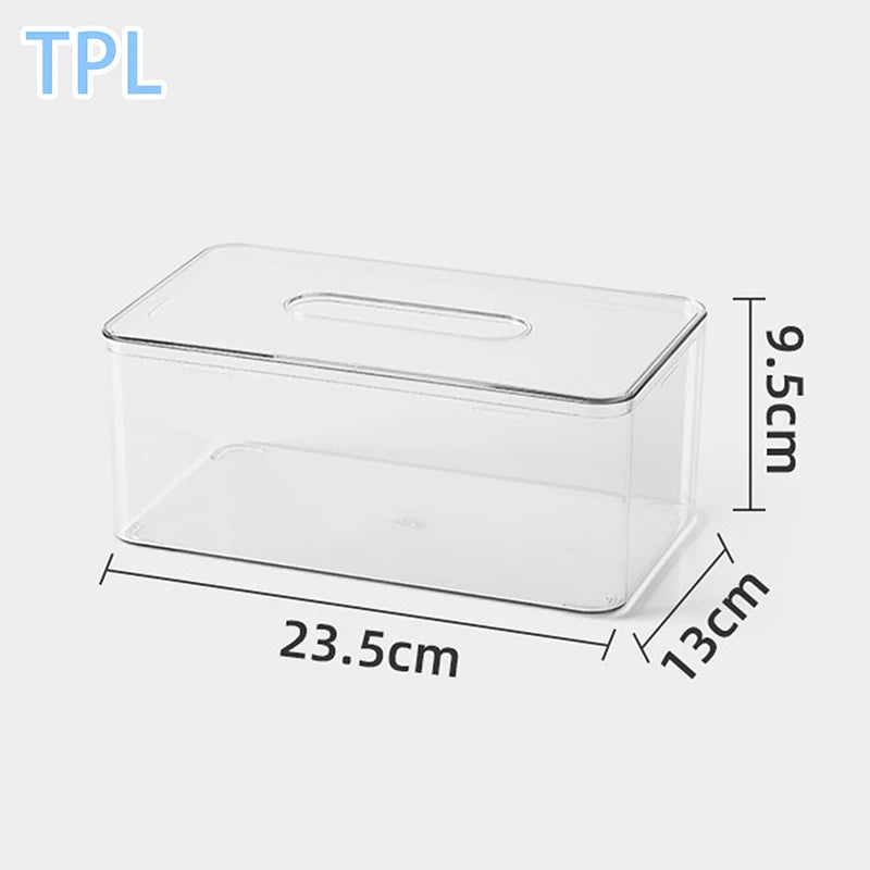 boîte mouchoirs moderne plastique transparent texture bois papier toilette élégant rangement salon