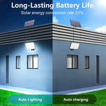 lampe solaire détecteur mouvement 400 led noir blanc bleu moderne étancheextérieur télécommande