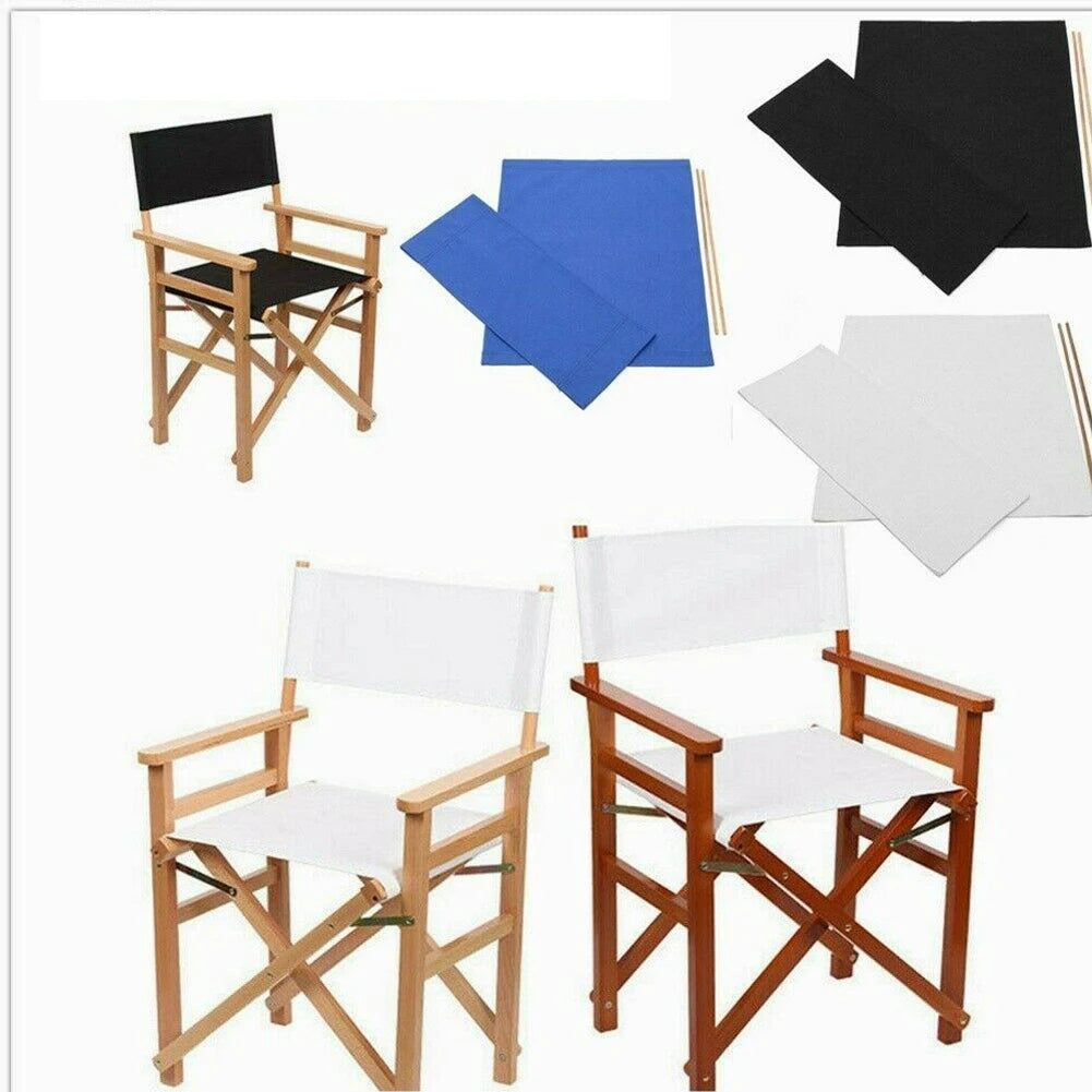 housses siège dossier chaise pliante noir blanc bleu tissu uni facile
