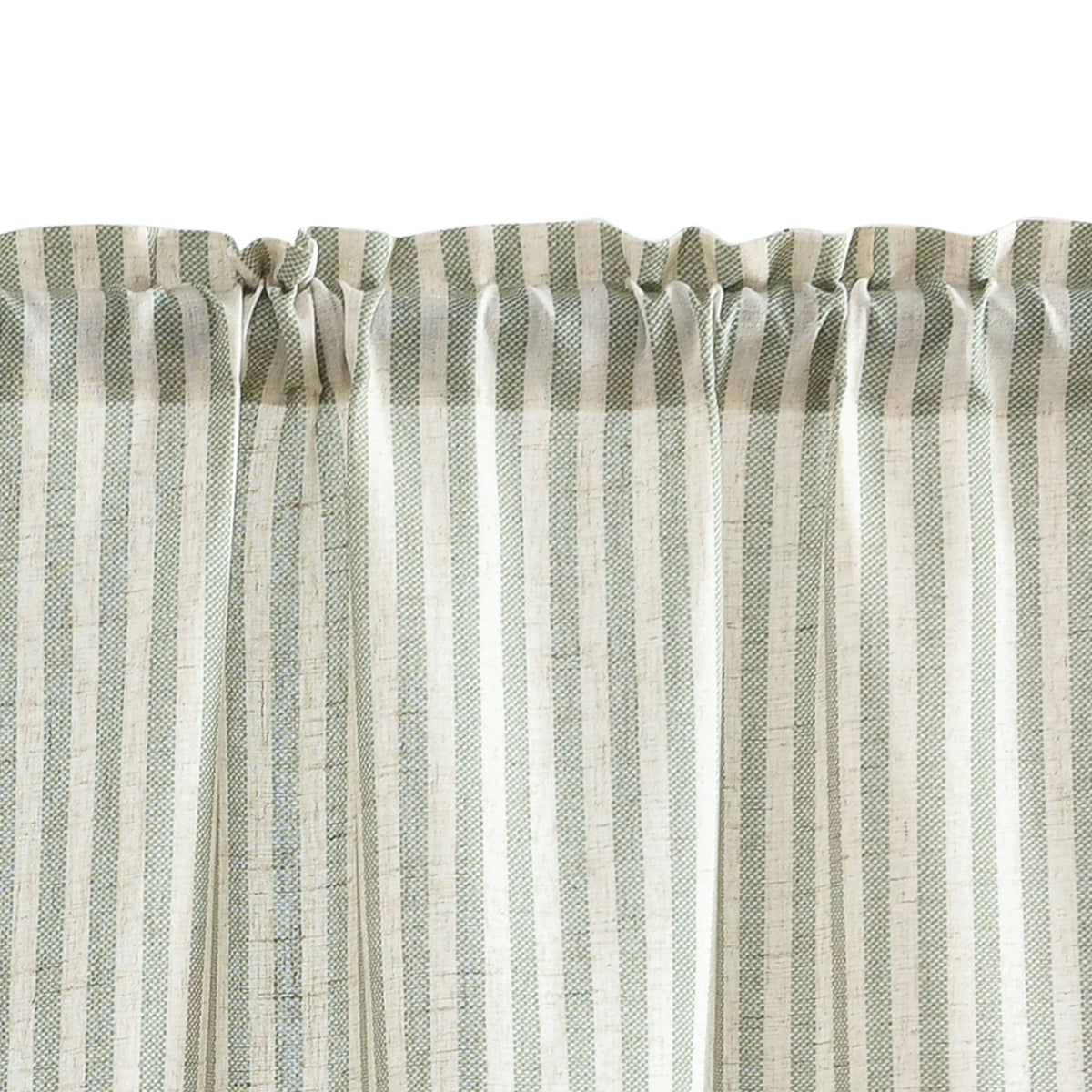 rideaux fenetre vert blanc rayures rustique semi transparent pochette tringle 2pc chambre