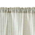 rideaux fenetre vert blanc rayures rustique semi transparent pochette tringle 2pc chambre