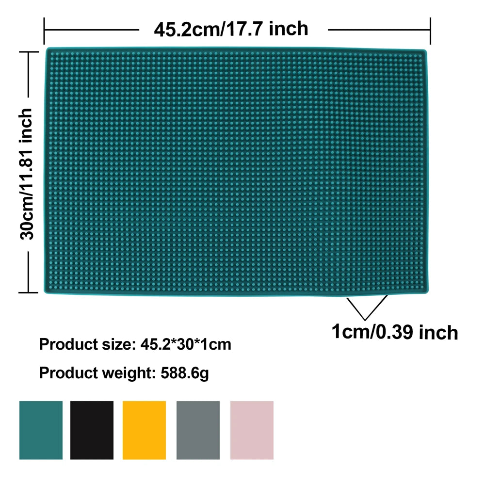 tapis bar silicone perforé moderne noir gris rose blanc perforations respectueux environnement