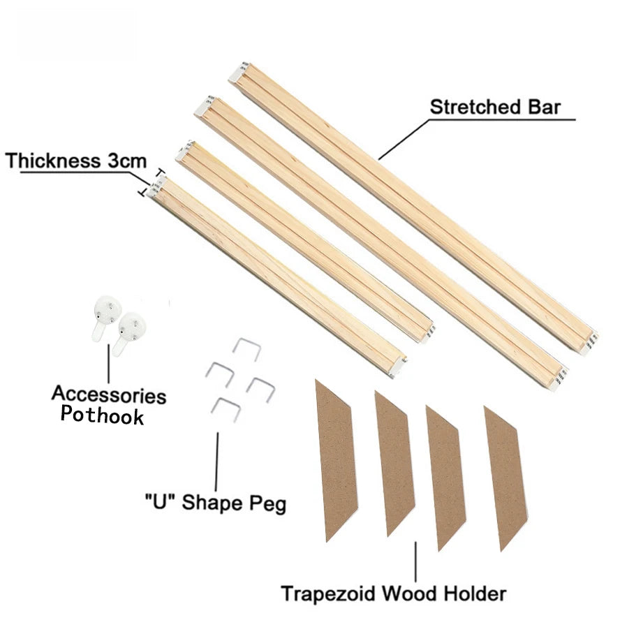 Cadre en bois naturel de style européen dans une chambre à coucher