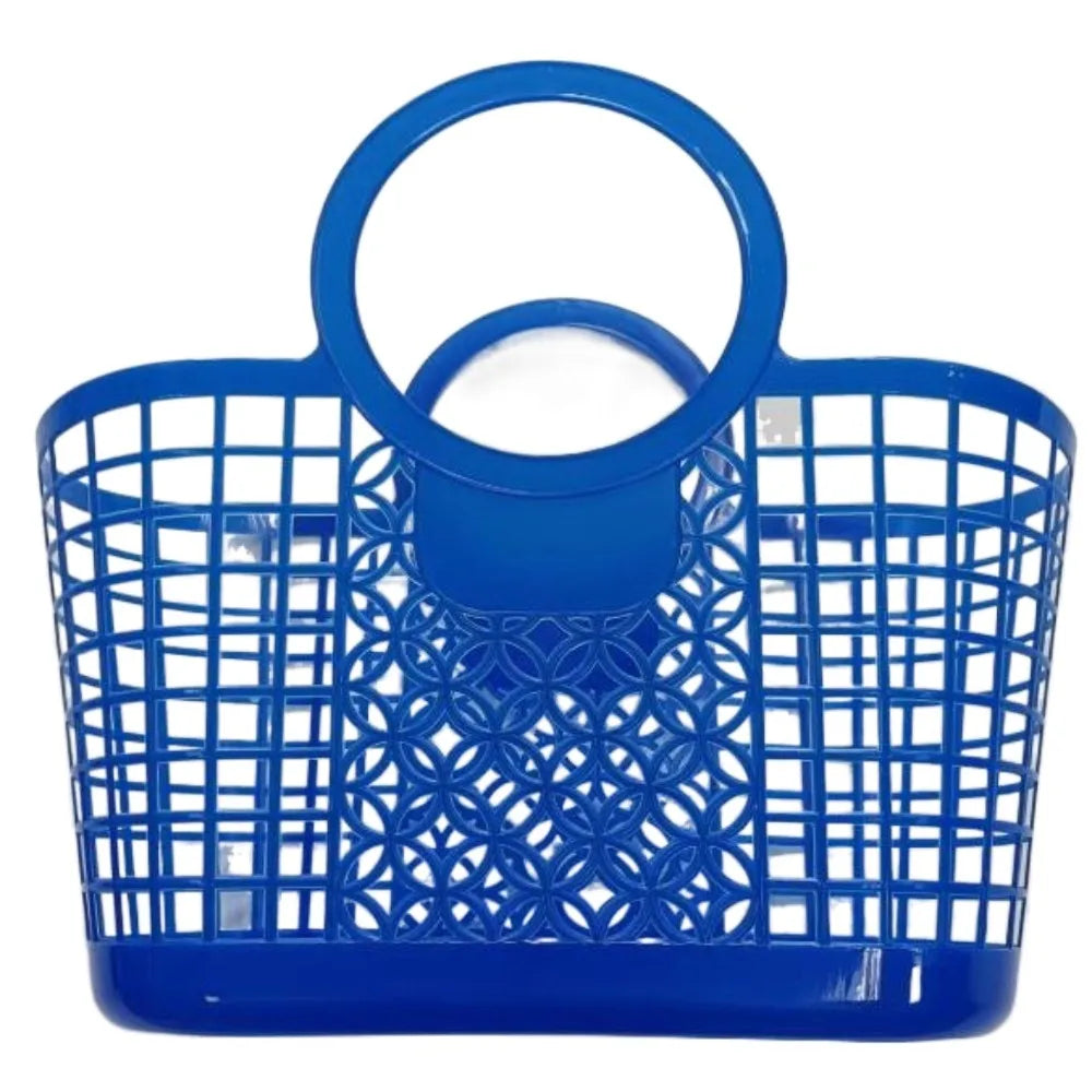 panier bleu vert moderne poignées utilisations multiples empilable plastique rouge jaune grille mailles opacité