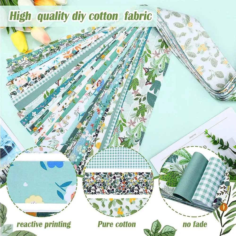 tissu imprimé fleurs multicolore coton polyester résistant bricolage couture quilting débutants bleu vert rouge