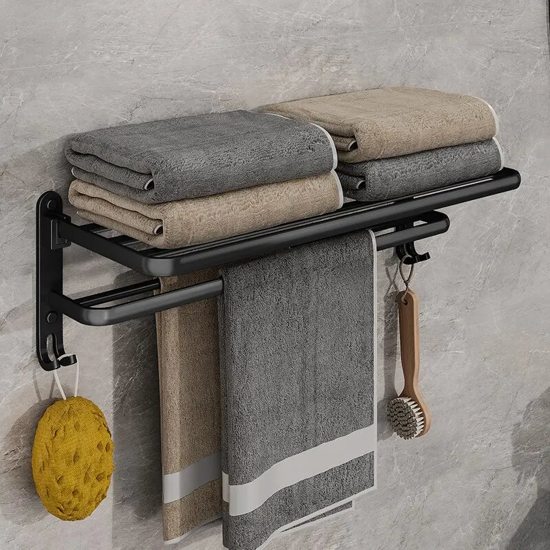 porte serviettes mural noir mat moderne crochet assemblage vis fixations serviettes gris beige