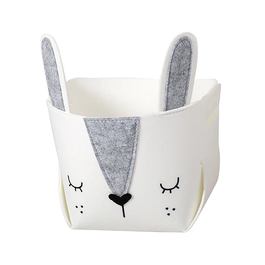 panier rangement pliable coton bio animal mignon blanc moderne jouets enfants