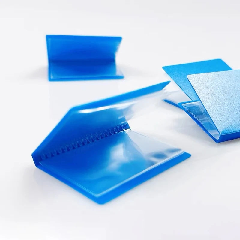porte cartes moderne plastique bleu orange poupée maison poupée adhésif six douze ans