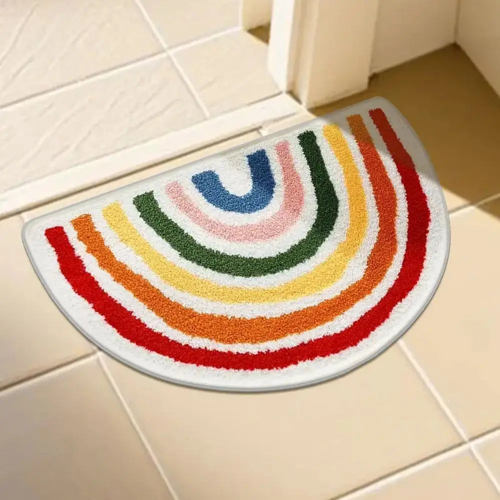tapis arc ciel moderne polypropylene multicolore doux résistant intérieur extérieur voyage pique nique