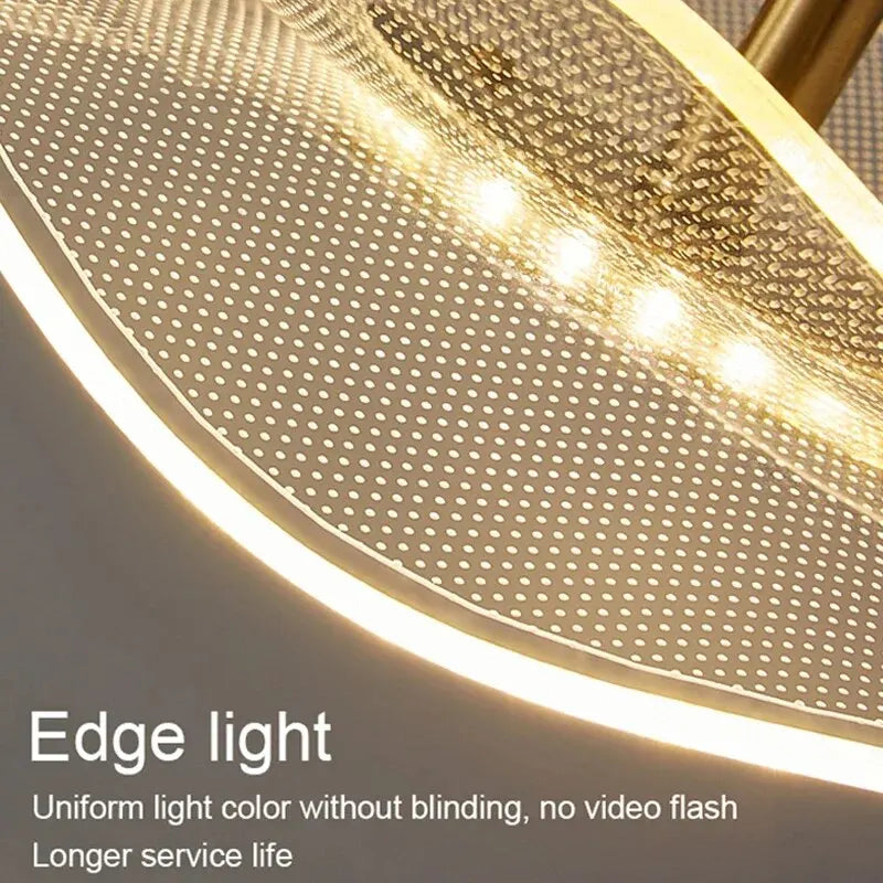 Lampe suspendue moderne minimaliste acrylique blanc doré texturée semi translucide chambre salon