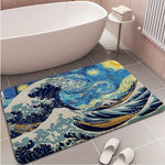 tapis sol moderne motif fleurs turquoise bleu ciel artistique maison intérieur décoratif