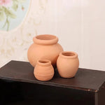 pots céramique miniature rustique pots texte horizontal cannelé décoration enfant jouets cuisine architectural