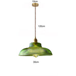Suspension lumineuse vert rayées ampoule chaîne corde vintage rétro blanc doré