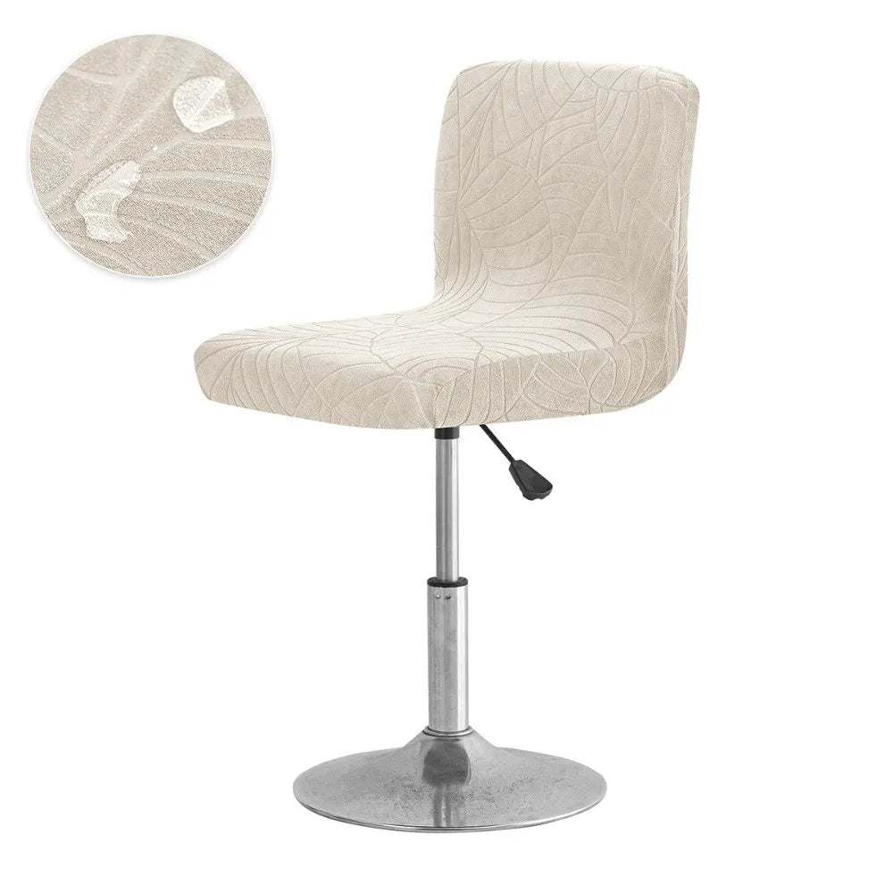 chaise moderne extérieure imprimé feuilles beige vert bleu marine grisversible régulateur hauteurhôtel accueilhoussablepolyesterelasticextensible