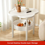 table d'appoint moderne petite table basse double couche plastique blanc vert noir minimaliste