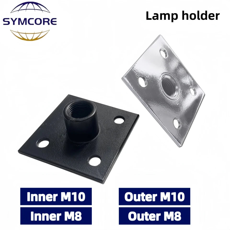 support lampe industrielle noir fixations plat lisse led adaptable table