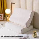 coussin bleu uni doux moderne taille 50x30cm zip caché confortable chambre coucher