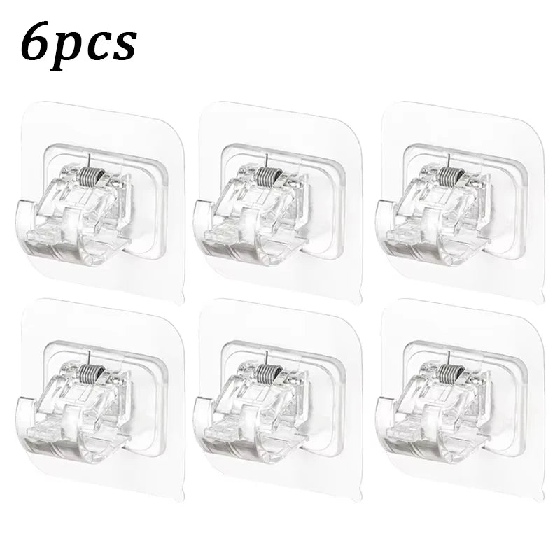 clips suspension adhésifs blancs modernes utilisation multiple support mural rideaux outils cuisine pièces