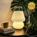 lampe poser contemporaine marron blanc jaune texture marbrée motifs géométriques opacité minimaliste