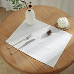 serviettes table classiques coton blanc vert rose jaune beige ruban fini bord rond dimension