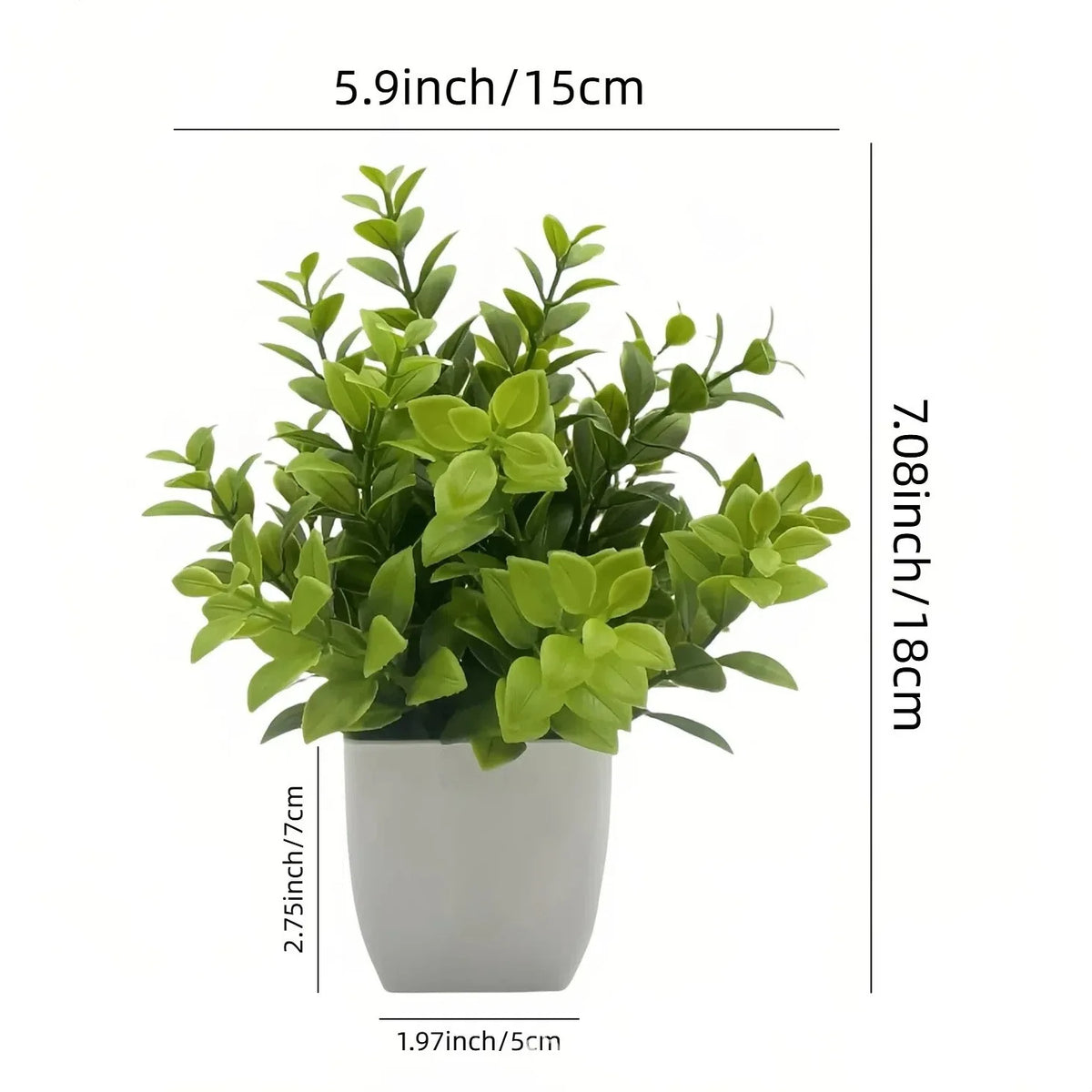 plantes artificielles vertes feuilles simples modernes décoration intérieure pots blancs carrés
