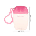 bouteilles rechargeables transparentes modernes couleurs variées anneaux boucles pratique mini désinfectant main cosmétique alcool