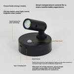 lampe murale led rechargeable détecteur mouvement blanc noir moderne bouton tactile changement couleur allumage