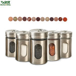 boîtes rangement épices acier inoxydable moderne qualité alimentaire eco friendly healthy transparent fenêtre 4.9cm