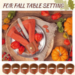 anneaux serviettes cuir marron vintage clous decor table thanksgiving farmhouse mariage banquet
