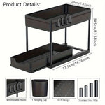 étagère rangement noir plastique reutilisable moderne clips tasse rangement sous meuble chambre cuisine