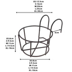 support fleurs suspendu noir blanc grille circulaire minimaliste crochets fixations pots fleurs métalextérieurintérieur
