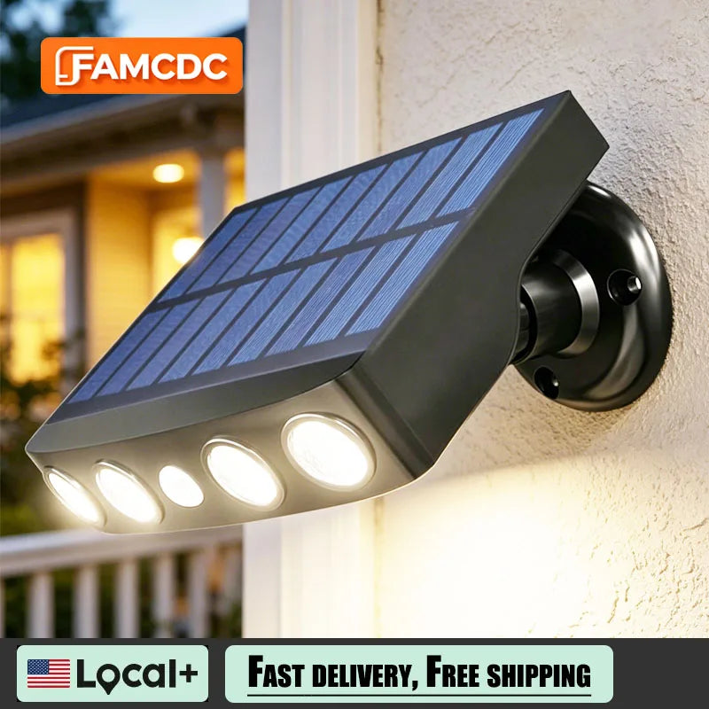 lampe solaire murale noir panneau solaire led détection mouvement ip65 moderneextérieur sécurité jardin