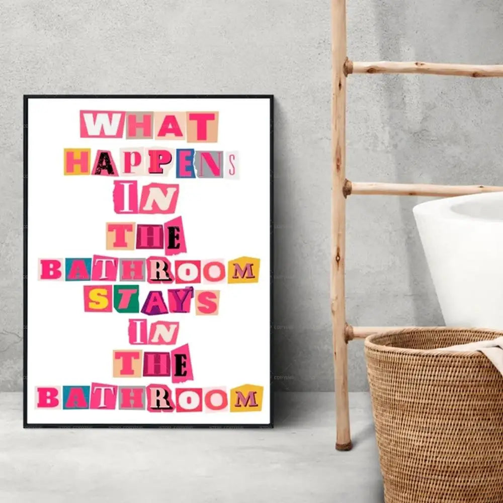 affiche moderne multicolore lettres relief fond blanc décoration chambre salon enfant