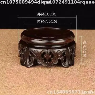 support bois ornements sculptés complexe artisanal marron foncé traditionnel décoration maison objet décoratif stand