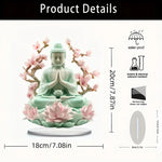 statue bouddha fleurs lotus or blanc artisanal decoratif maison