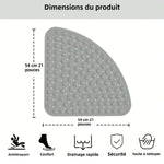 tapis bain moderne 54x54cm texturé ventouses drainage gris clair minimaliste respectueux environnement