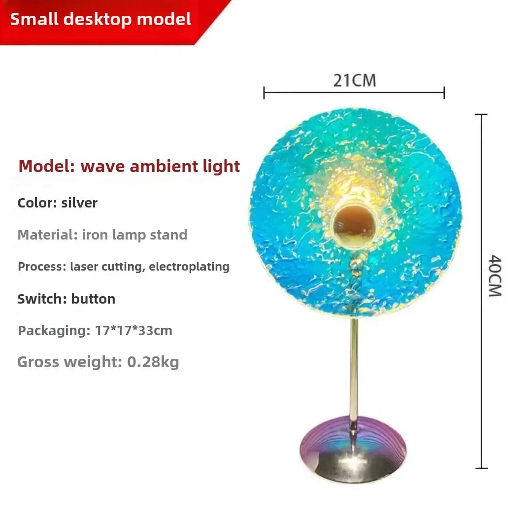 lampe sol moderne bleu doré noir translucide effet bauhaus haute qualité chambre coucher