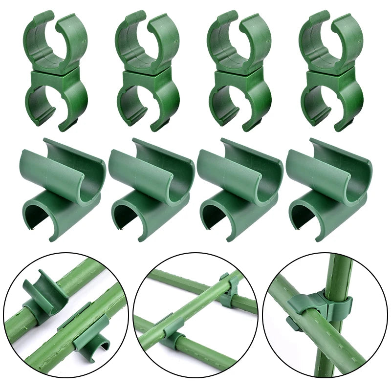 lot clips fixation vert support plante treillis jardinage plastique robuste