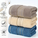 serviettes coton bleu marine rayures dorées moderne absorbantes rapide