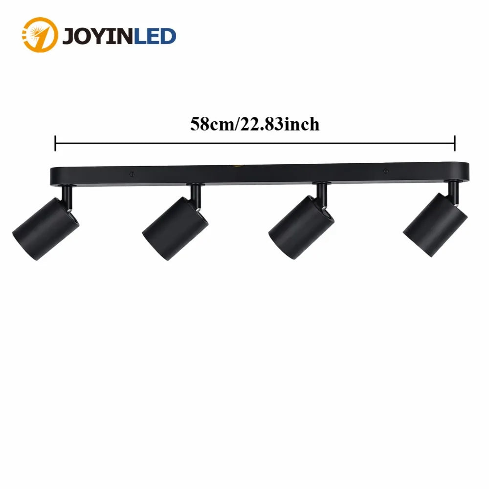 spot led noir moderne interrupteur tactile 58cm longueur opacité mat aluminium