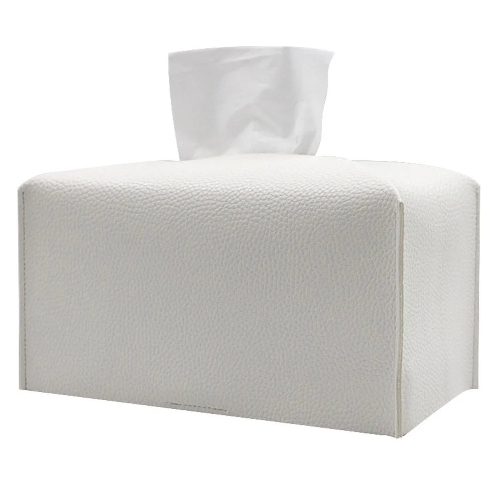 boîte mouchoirs simili cuir moderne blanc salon nuit vanity organizer support comptoir rembourrage hygiène
