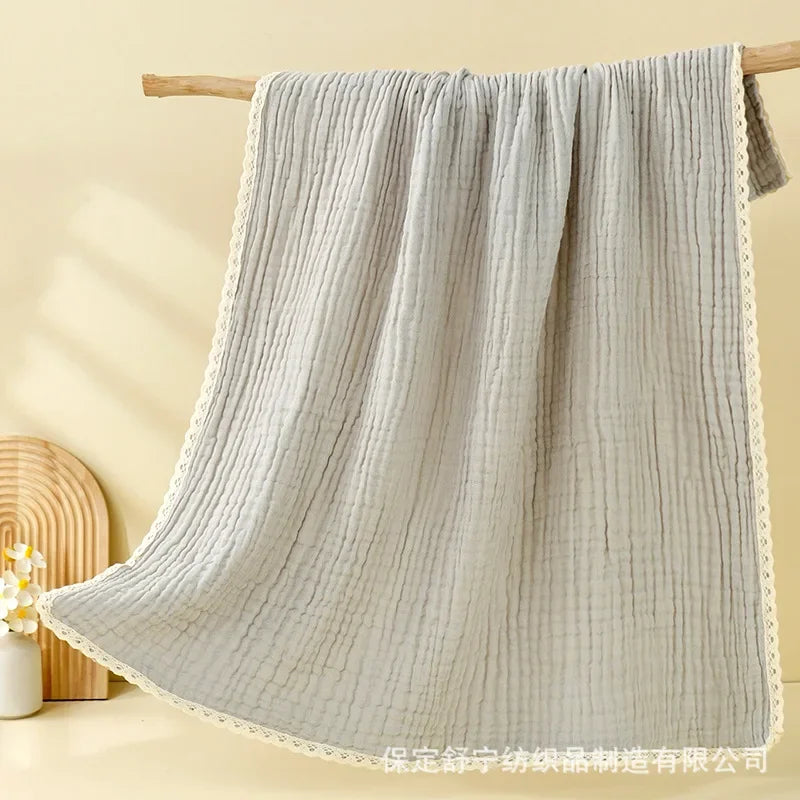 couverture bébé coton douce moderne plissée opaque beige gris vert blanc rose