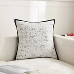 coussins carrés blanc noir rayures moderne housses jacquard polyeste décoration intérieure nordique fixations