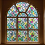 film fenêtre multicolore carreaux géométriques opacité décoratif protection uv isolation thermique autoadhésif